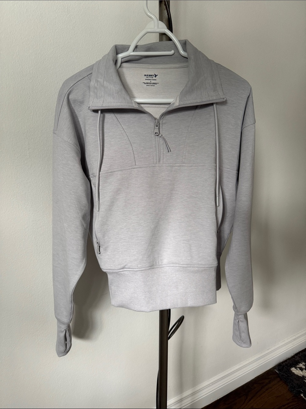 Old Navy Women’s Light Gray Half-Zip Pullover Sweatshirt